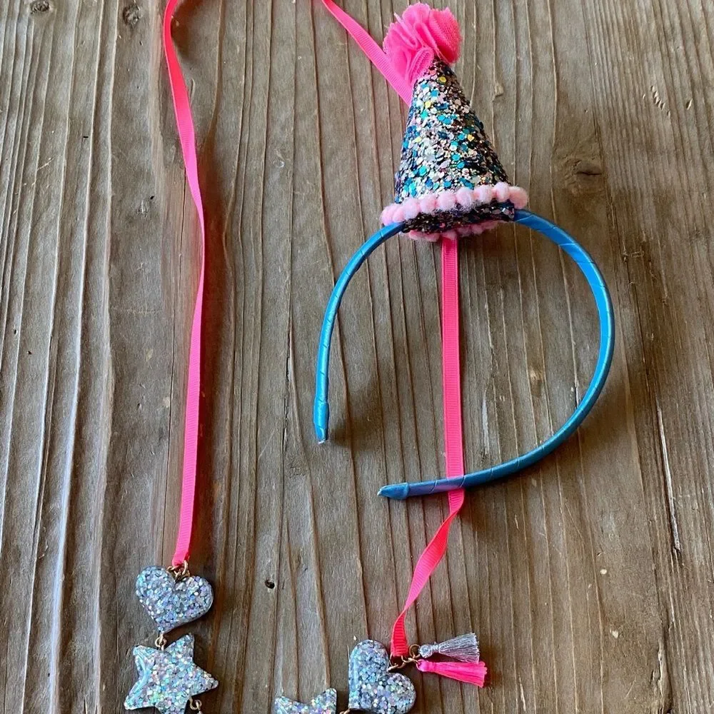 Sparkly Star Necklace and Party Hat Headband